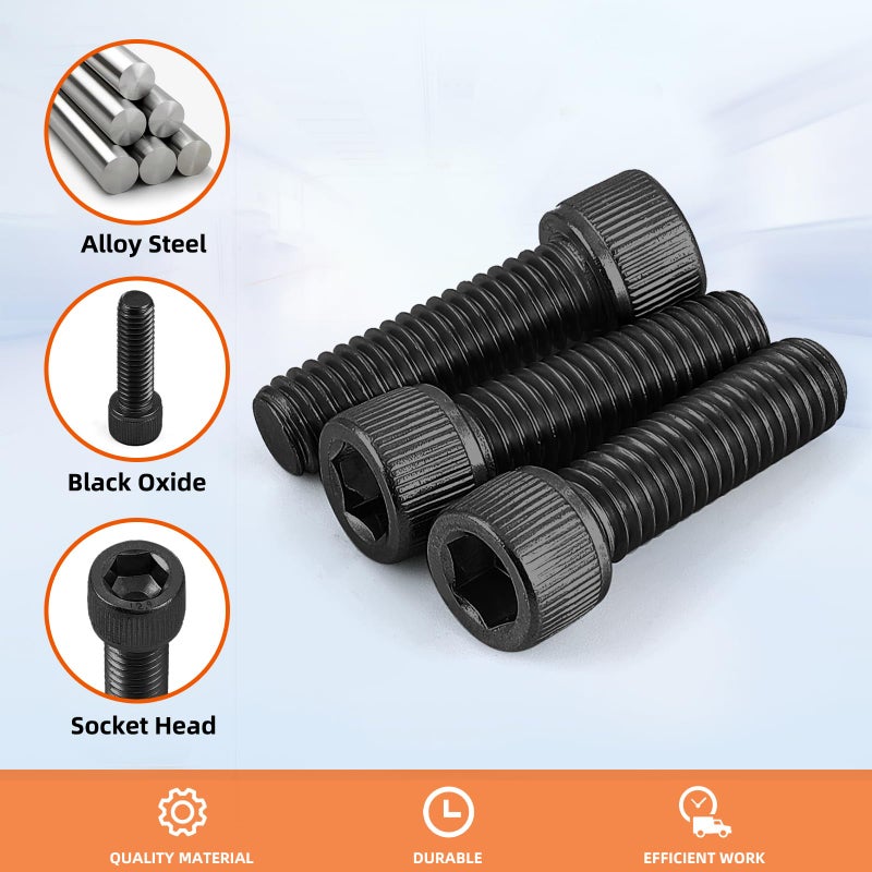 MewuDecor M6 x 20mm (8mm to 100mm Available) Socket Head Cap Screws Bolts, Grade 12.9 Alloy Steel Black Oxide, Allen Socket Drive, Machine Thread, 25 PCS - Image 4